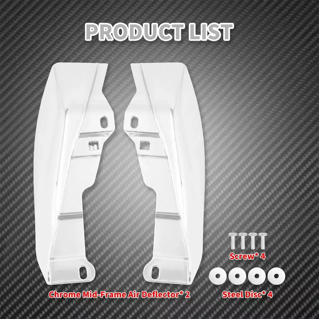 Motocicleta mid-frame defletor de ar escudo térmico guarnição capa para harley touring electra street glide road king fltrx 2001-23 24-up