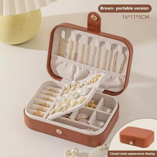 Estojo de jóias de viagem mini portátil caixas de viagem pequeno organizador de jóias para anéis brincos pingentes relógios colares
