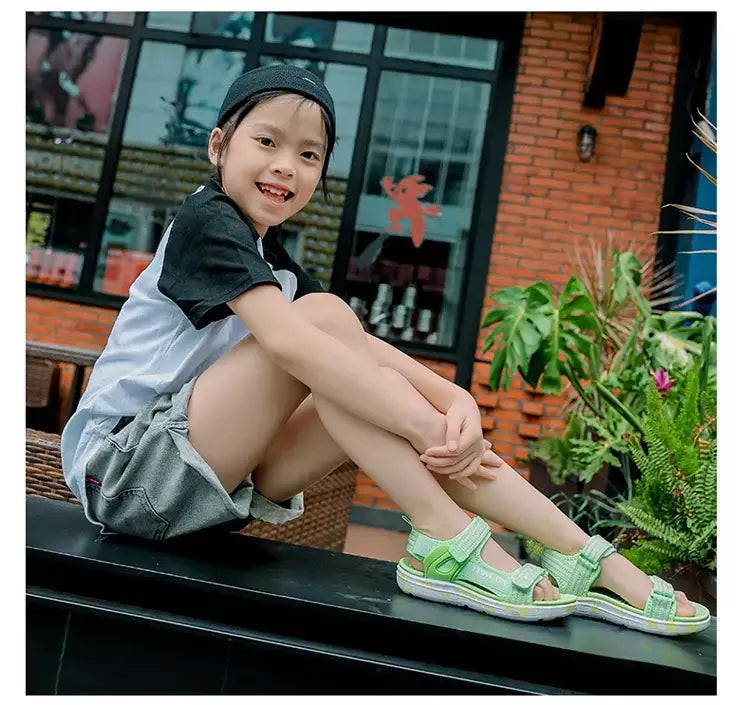 Sandálias de verão para meninas, sandálias esportivas ao ar livre, sapatos de praia casuais, confortáveis, antiderrapantes, moda, tamanho 40