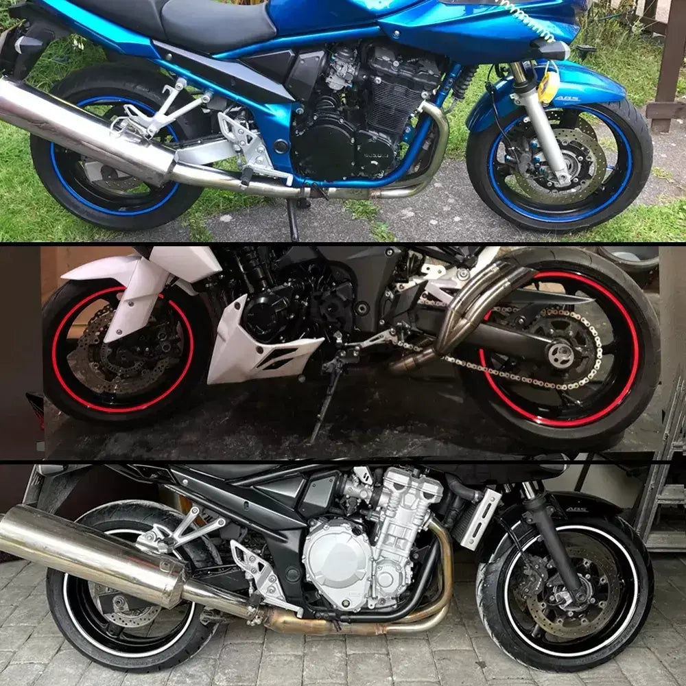 1 conjunto de 16 pçs adesivo de roda fita reflexiva aro listra bicicleta motocicleta adesivos para honda para kawasaki z750 z800 para yamaha mt07