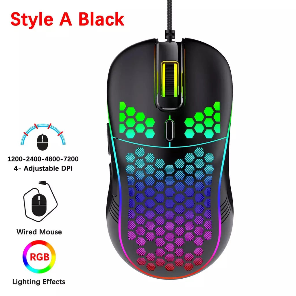 Rato de jogo com fio usb ratos mecânicos usb luz luminosa mouse óptico gamer ratos para computador portátil jogo