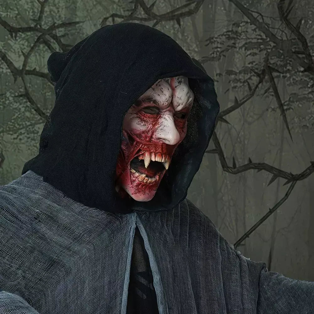 Máscara de vampiro zumbi realista máscara sangrenta látex rosto cheio traje de terror para halloween cosplay festa vestir-se acessório