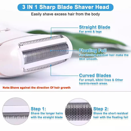 Depilador elétrico indolor para mulheres, USB recarregável, portátil, USB, depilação, máquinas de barbear femininas, aparador de pêlos feminino, barba