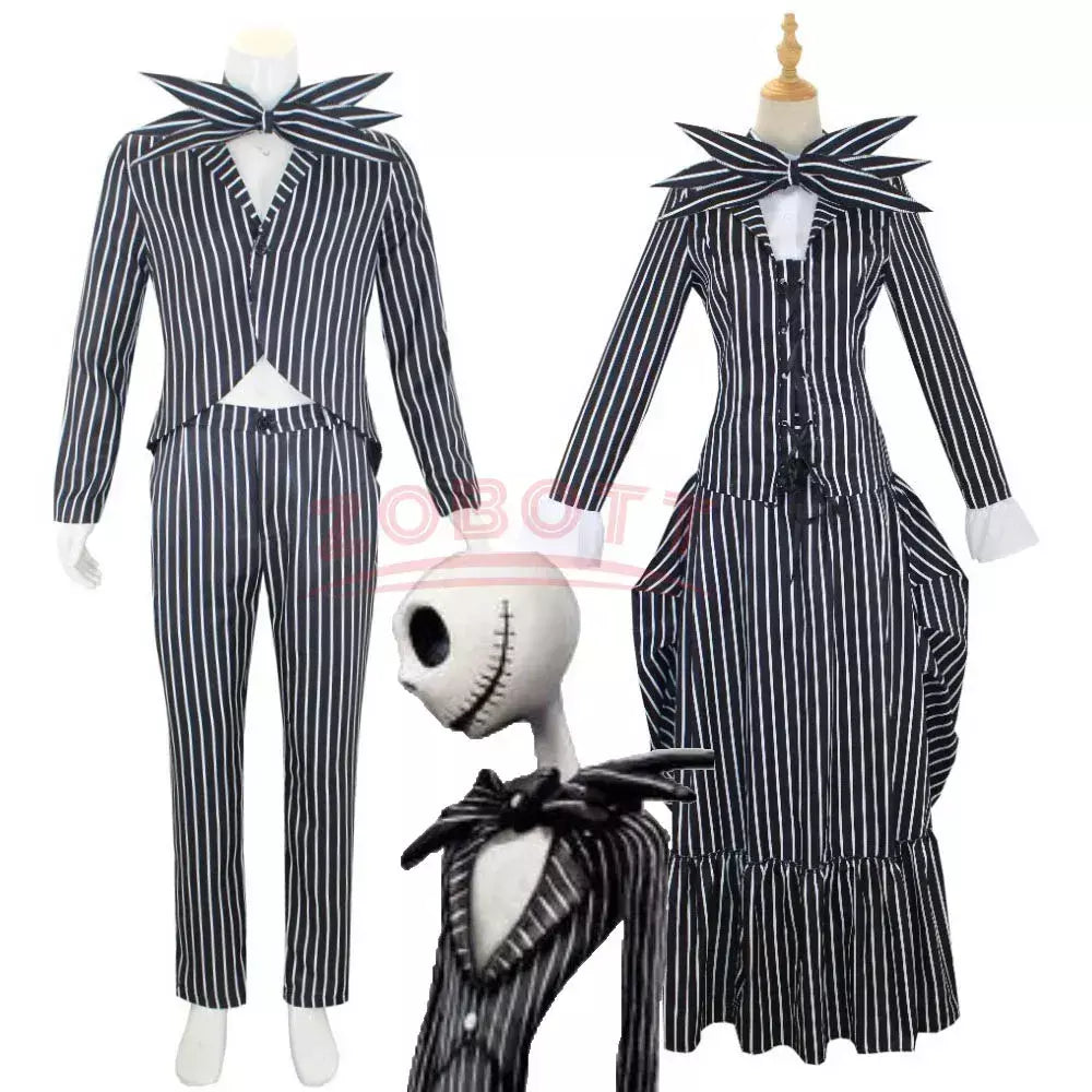 Anime jack skellington cosplay traje para adulto o pesadelo antes do natal jack uniforme roupas terno trajes de halloween