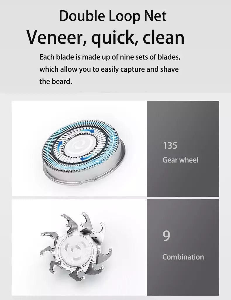 ZOZEN-Barbeador elétrico recarregável para homens, lâmina, aparador de cabelo, corte, máquina de barbear, aparador de barba, seco, uso duplo