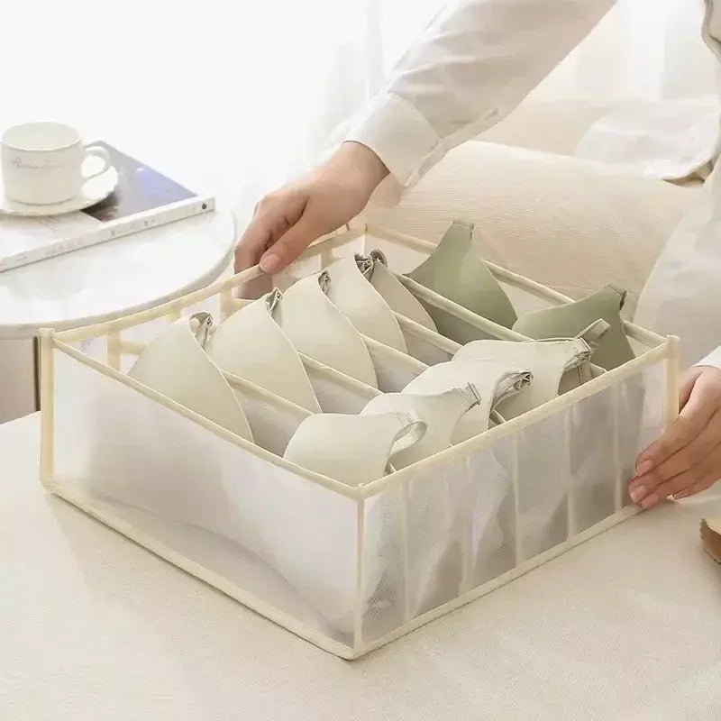 Organizador de gaveta para roupas íntimas, caixa de armazenamento dobrável, organizador de armário, divisor de gaveta para cuecas, meias, sutiã, caixas de armazenamento