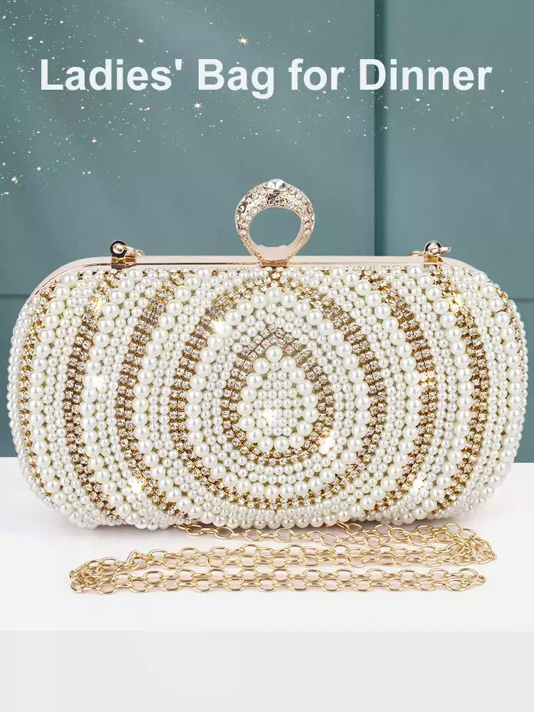 Bolsa elegante de strass para mulheres, bolsas de noite de luxo femininas, elegante bolsa pérola, festa de casamento nupcial, bolsa designer, nova