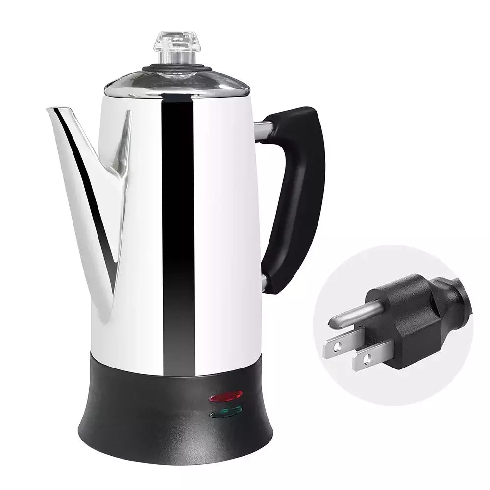 Cafeteira de café elétrica em aço inoxidável, cafeteira, café ferramentas, presente para amantes de café, 110V, 220V, 12 copos