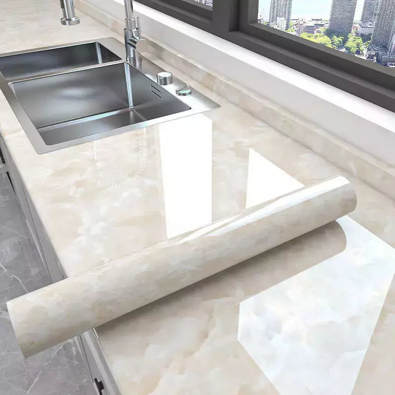 Papel de parede autoadesivo de mármore, Oil Proof, Adesivos em rolos para cozinha, Impermeável, Papel de contato para parede do banheiro