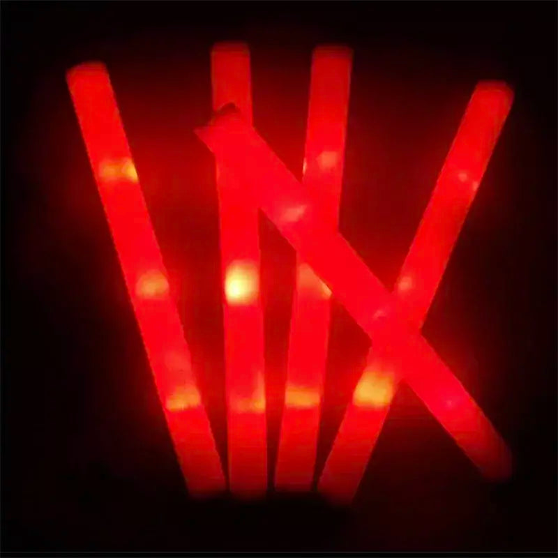 12/15/30/60 pçs led brilho varas em massa colorido rgb brilho espuma vara tubo de alegria luz escura para natal aniversário festa de casamento suprimentos