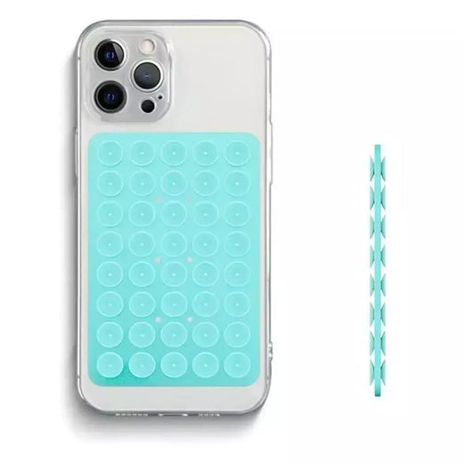 Capa de telefone com ventosa de silicone dupla face, suporte removível para selfies e vídeos mãos-livres, basta usar para vidro liso