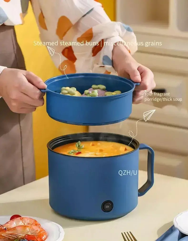 Panela elétrica de arroz multifuncional, 1,8l, pan de aquecimento, macarrão, ovos, sopa, vaporizador, antiaderente, eletrodoméstico