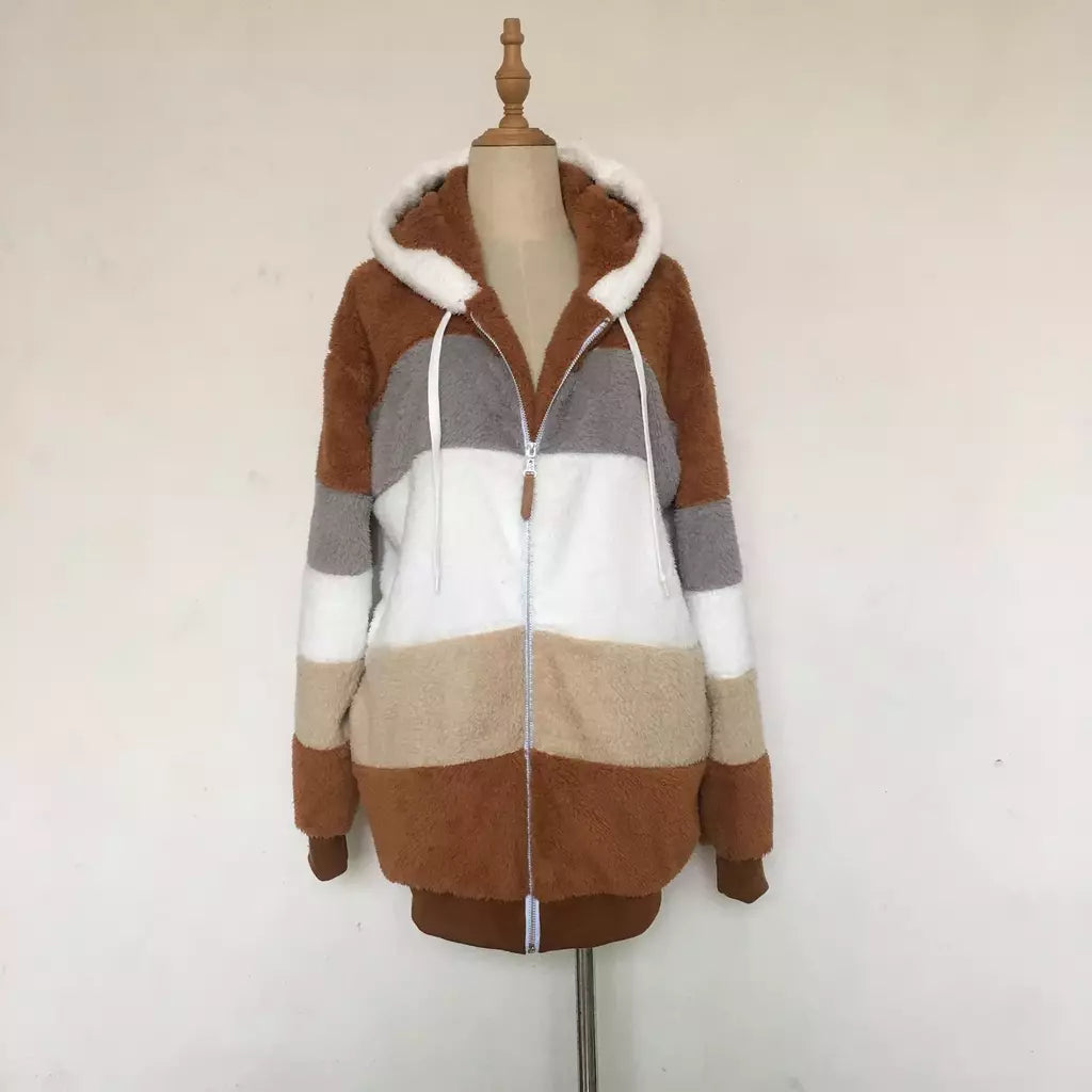Casaco de capuz extragrande feminino com bolsos macios, streetwear quente, casaco solto, Lady Outerwear, outono, inverno, novo, 2023