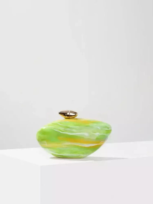 Saco de embreagem em forma de ovo acrílico para mulheres, bolsa de festa à noite, bolsa fofa, bolsa Rose Shell, designer de alta qualidade, nova