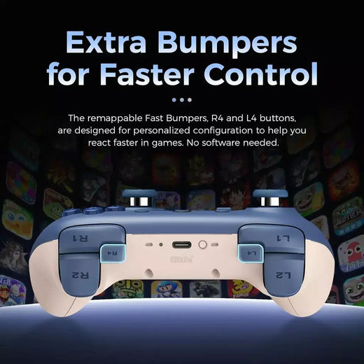 Controlador Bluetooth 8BitDo Ultimate 2C para Switch, Switch 2, Joysticks de efeito Hall, Wake-up Switch 1, Trigge digital não linear