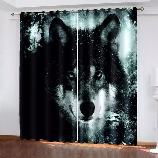 3D Printed Rose Shading Window Curtain para crianças, leão, tigre, lobo, animal, sala de estar, quarto, cozinha, porta, salão, decoração de casa