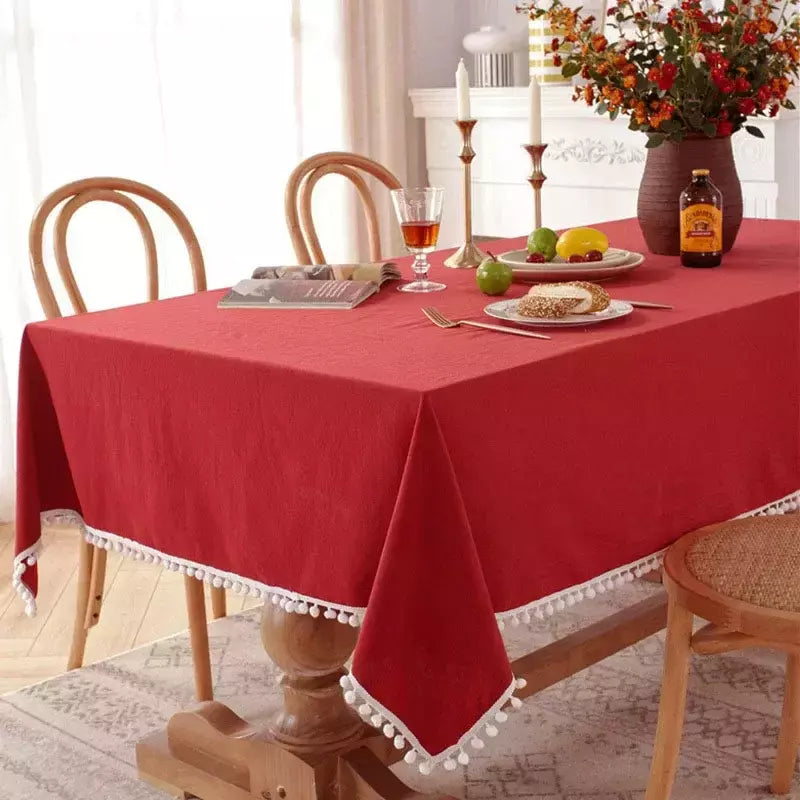 Toalha De Mesa De Mesa De Café De Algodão Retangular, Cobertura De Mesa Branca, Sala De Estar, Decoração De Casa, Pano, Casamento, Decoração De Natal