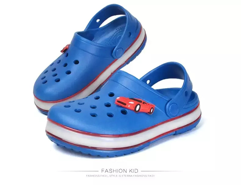 Verão crianças buraco sandálias led iluminado piscando sapatos de luz meninos meninas sandálias de praia crianças respirável moda tênis