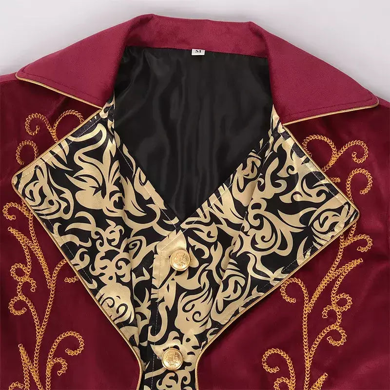 Outono novo roxo masculino luxo jacquard smoking, retalhos impresso casacos, tamanho europeu preto masculino mardi gras vestido longo jaqueta.