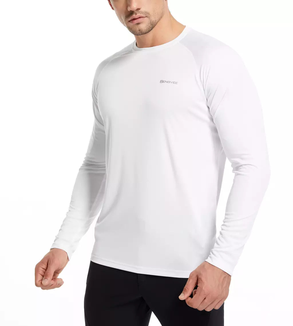 Manga Longa UPF 50 + Rash Guards dos homens Mergulho Proteção UV Leve T-shirt Solto Fit Natação Secagem Rápida Surf T-shirt