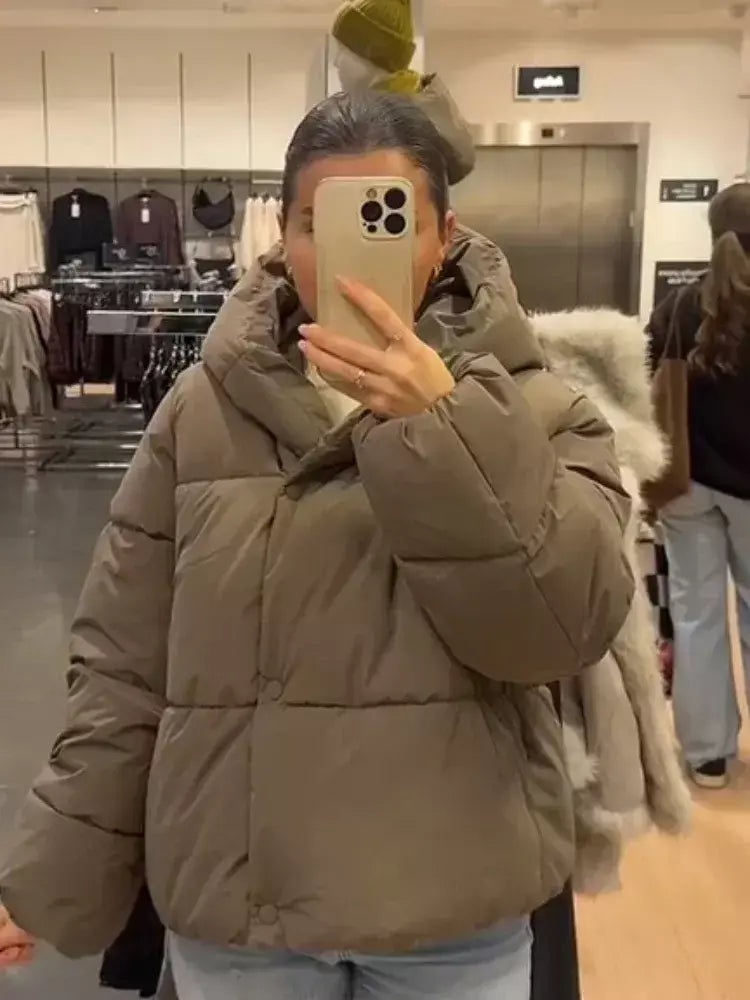 Inverno quente curto puffer jaquetas feminino solto parkas casaco moda com capuz pão jaqueta outwear algodão-acolchoado jaqueta