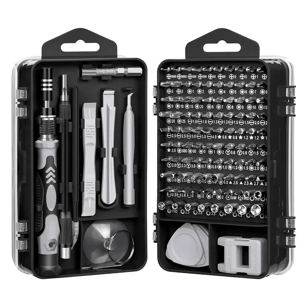 Conjunto de chave de fenda de precisão magnética 115 em 1, ferramentas de reparo eletrônico, driver de porca profissional para laptop, telefone, manutenção de pc