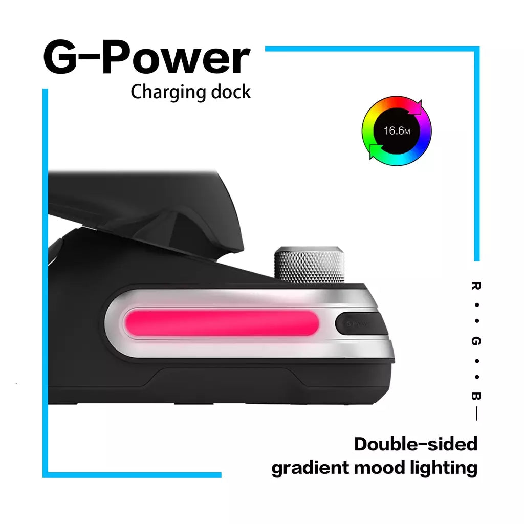 Fanxoo g-power mouse doca de carregamento sem fio para logitech g502 g502x plus gpw g903 com luz rgb botão de controle de volume do computador