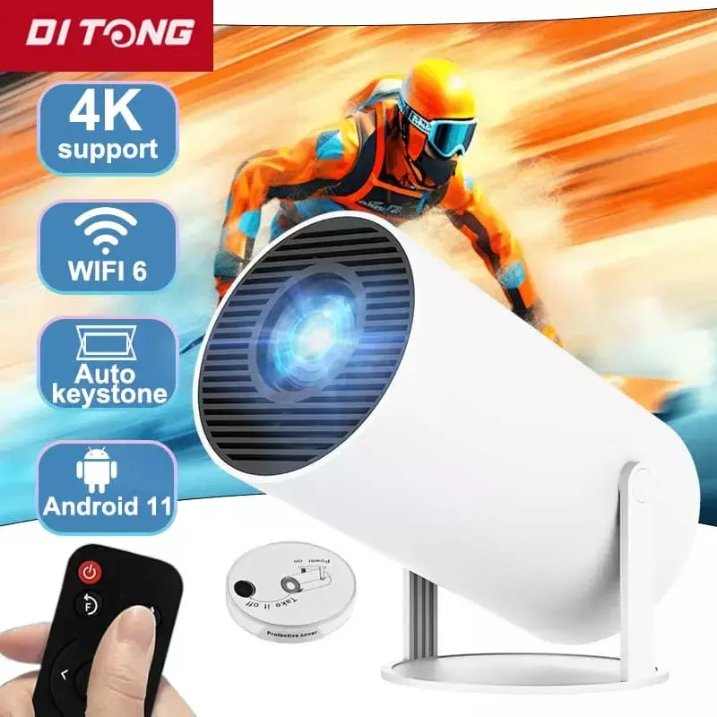 Ditong hy300 plus hd projetor portatil 4k 1280x720p android wifi led vídeo cinema em casa telefone mini jogos projetor filme