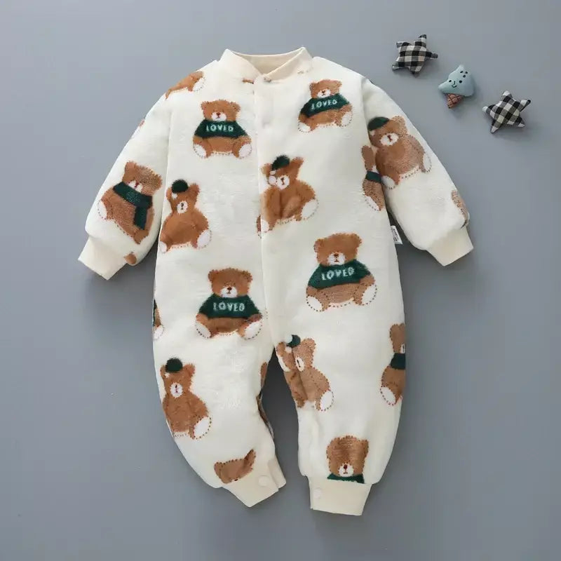 Bebê recém-nascido primavera inverno roupas jaqueta infantil para meninas macacão para meninos flanela macia bebe macacão roupas de bebê 0-18 meses