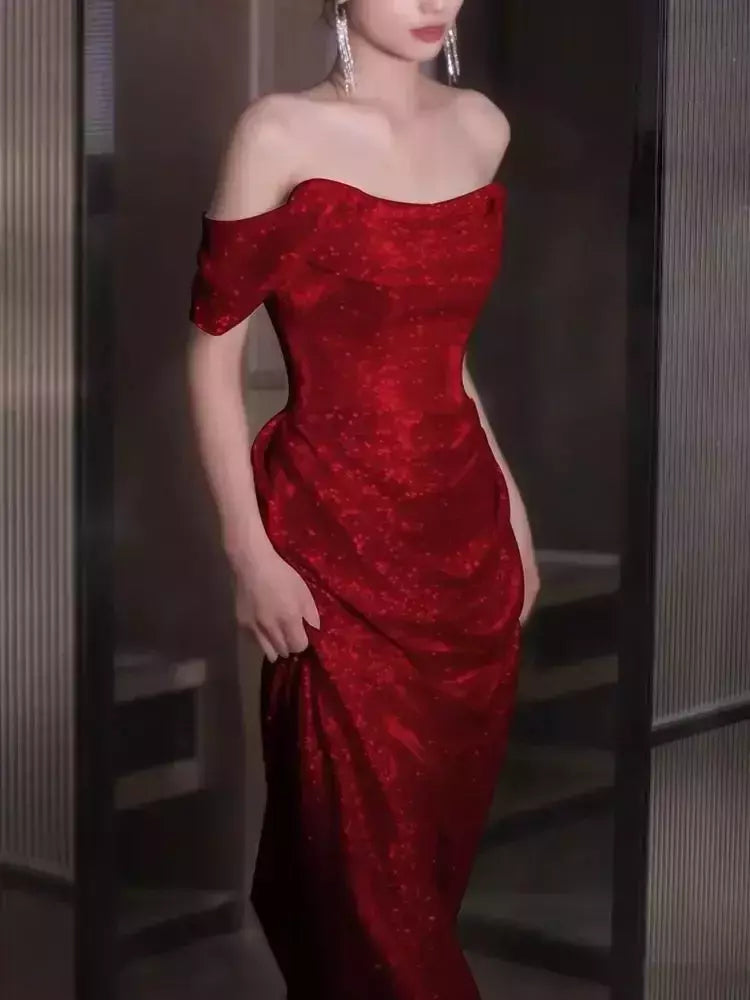 Vestido sereia ruched, lantejoulas sexy sem mangas, rabo de peixe leve, longo, cerimônia do anfitrião, vestido de baile de festa, banquete luxuoso