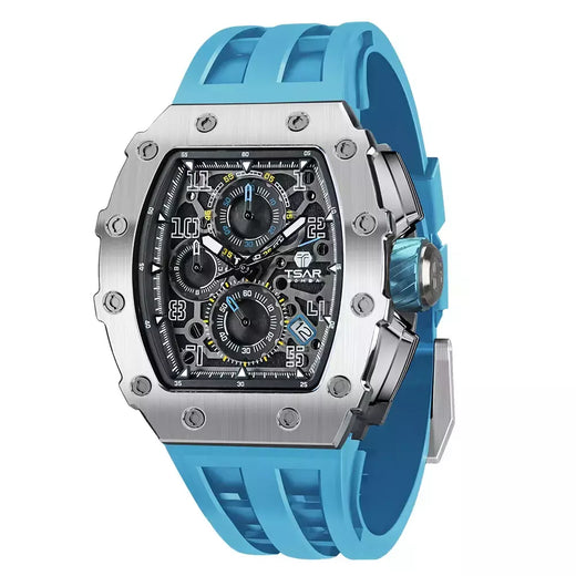 Tsar bomba tonneau relógios masculinos cristal de safira relógio de pulso vermelho à prova dwaterproof água cronógrafo data luxo presente natal para homem
