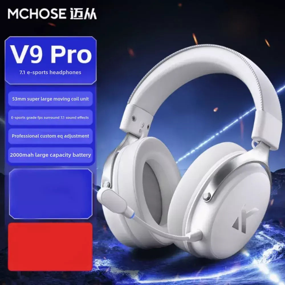 Original mchoose v9 pro personalizado gaming fone de ouvido tri-mode esports fones de ouvido hi-res música ativo redução de ruído fones de ouvido pc