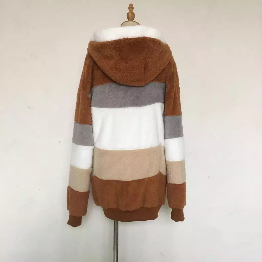 Casaco de capuz extragrande feminino com bolsos macios, streetwear quente, casaco solto, Lady Outerwear, outono, inverno, novo, 2023