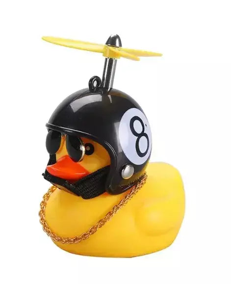 Borracha vento quebrado pato brinquedo motocicleta carro ornamentos pato amarelo painel do carro decoração com óculos legais hélice helmet2025