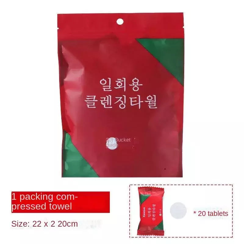 Toalha comprimida descartável para mulheres, toalha de rosto macia, portátil, limpa, viagem, camping, 20pcs
