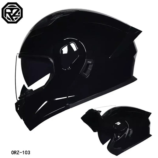 O mais recente capacete modular de motocicleta de alta qualidade da ORZ material ABS lente dupla capacete completo lote DOT