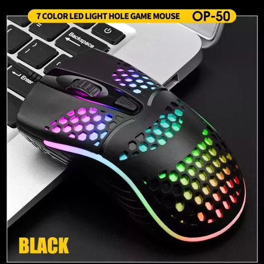 Cabo com fio jogos 7 respiração led luz traseira do mouse óptico usb computador escavado para fora ratos computador portátil desktop 4d pc uso doméstico escritório