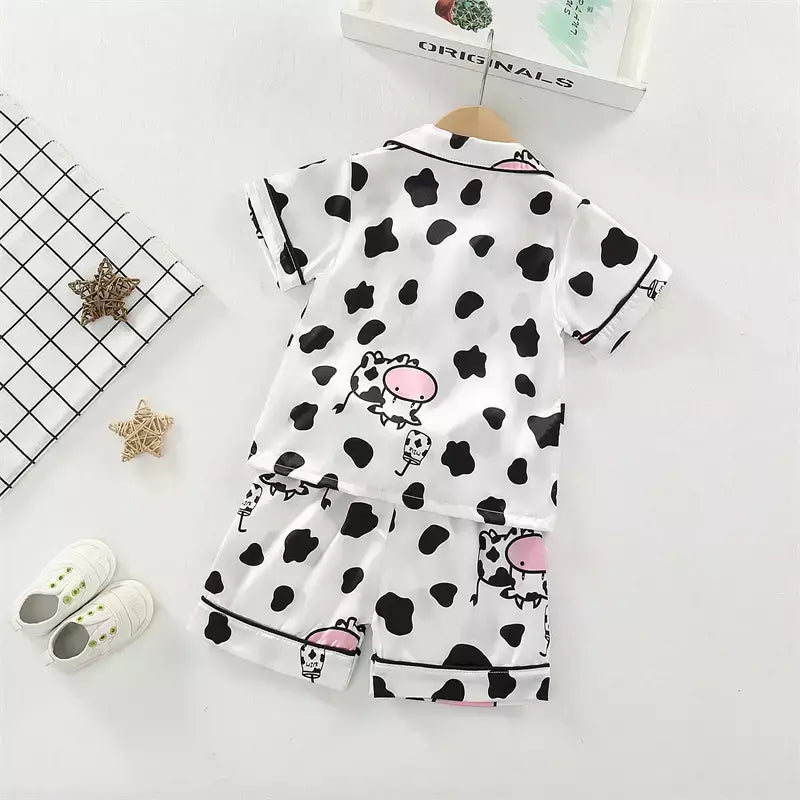Baby Girls' Sleepwear Suit, Pijama infantil, Roupas infantis, Toddler Casual Costume, Roupas de verão, Camisa infantil, Shorts, Novo, 2Pcs Set