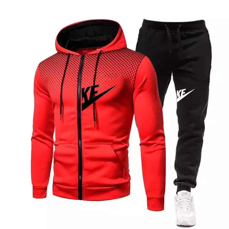 Conjuntos de moletom e calças com zíper masculino, roupa esportiva quente, roupa de treino casual masculina, suéter, outono, inverno, novo, 2022, 2 peças