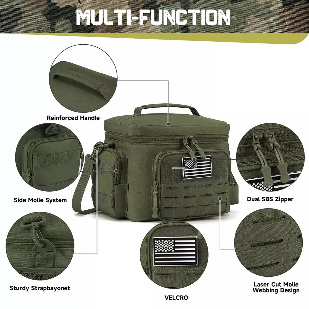 Heavy Duty Tactical Lunch Box para Homens, À Prova de Vazamentos, Isolado, Durável, Saco Térmico, Refeição, Camping, Piquenique, Trabalho
