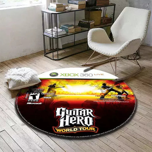 Rodada Anti-Slip Gamer Mat, Tapete preto CD CD, Tapete do banheiro, Decoração de casa, Tapete de cozinha, Sala, Presente para Menino