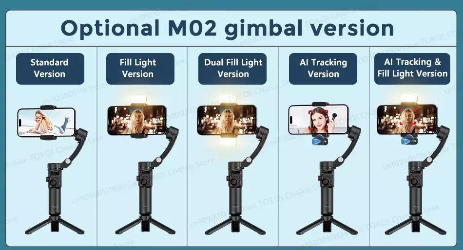 M02 novo estabilizador gimbal portátil de 3 eixos para smartphone com controle remoto sem fio para iphone android telefone rastreamento facial tiktok vlog
