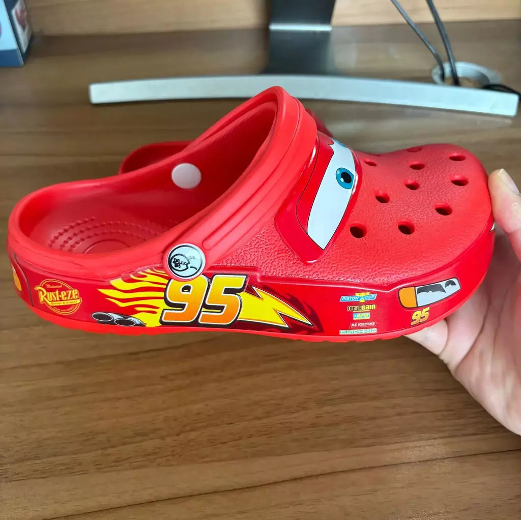 Disney mcqueens pixar dos desenhos animados sólido à prova dwaterproof água chinelos ao ar livre sandálias de areia casual respirável tornozelo-envoltório eva sapatos adultos presentes