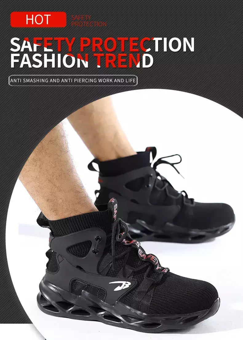 Tênis masculinos leves à prova de punção, sapatos de aço, botas indestrutíveis