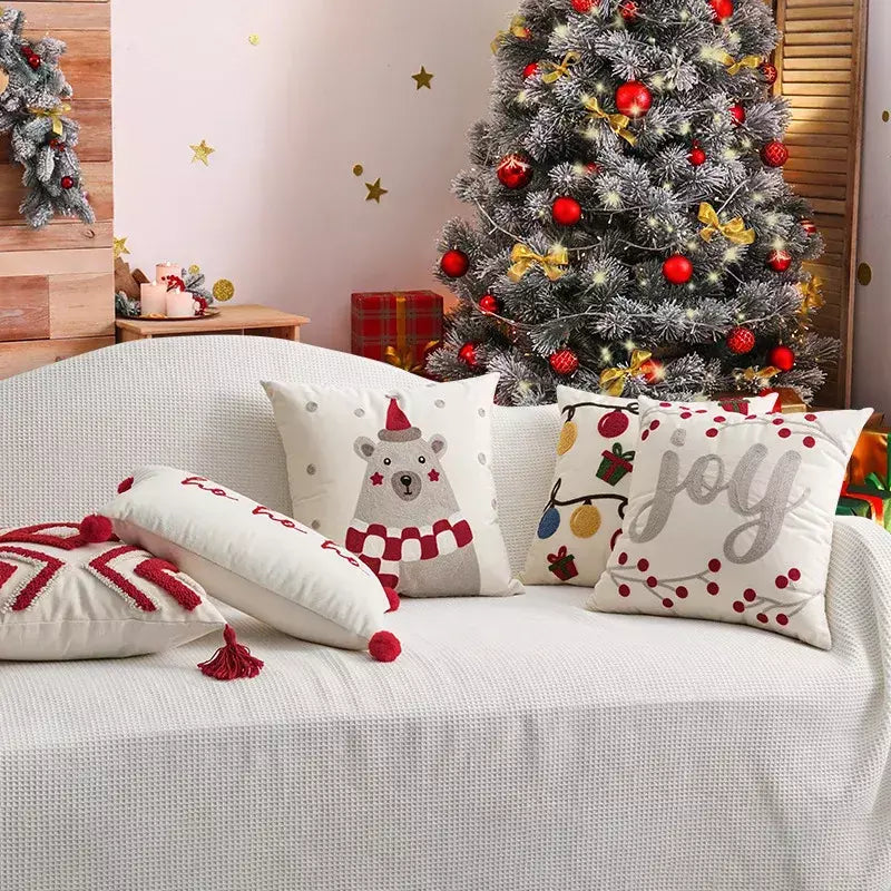 Ano novo, natal, travesseiro, pelúcia, outono e inverno, sala de estar, sofá, travesseiro, quarto modelo, casa de família, almofada, fronha