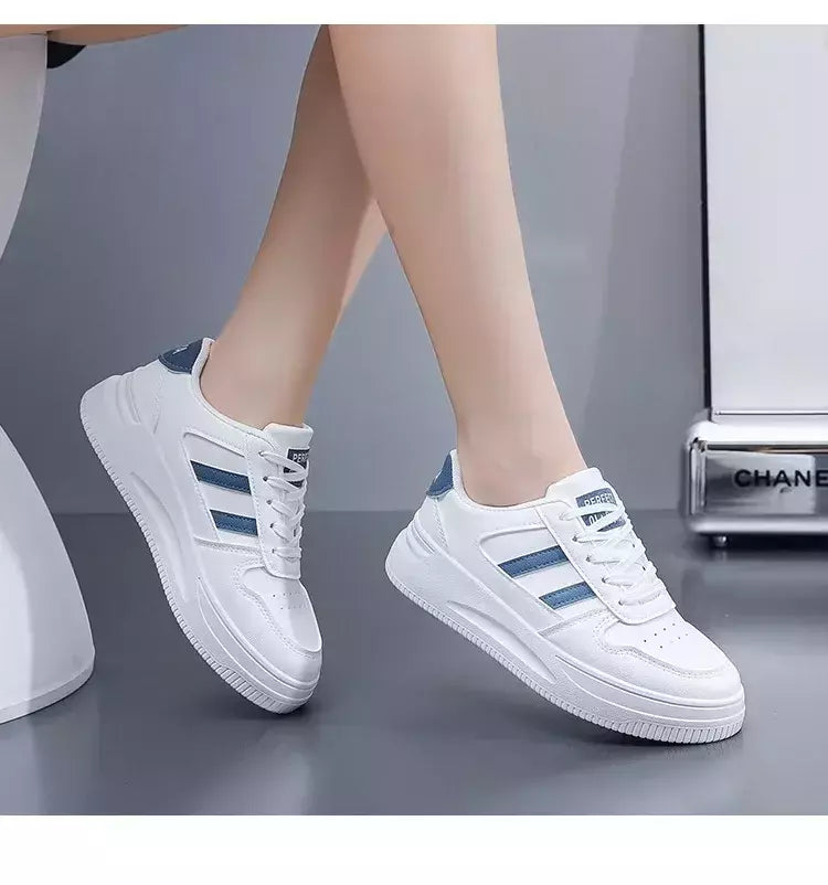 Calçado esportivo casual resistente ao desgaste para mulheres, tênis feminino respirável, sapatos brancos simples para senhora, novo, 2024