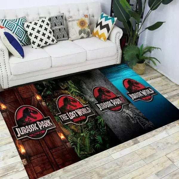 Jurassic park dinossauro dos desenhos animados tapetes antiderrapante área para sala de estar quarto pé almofada decoração, criança jogo tapete