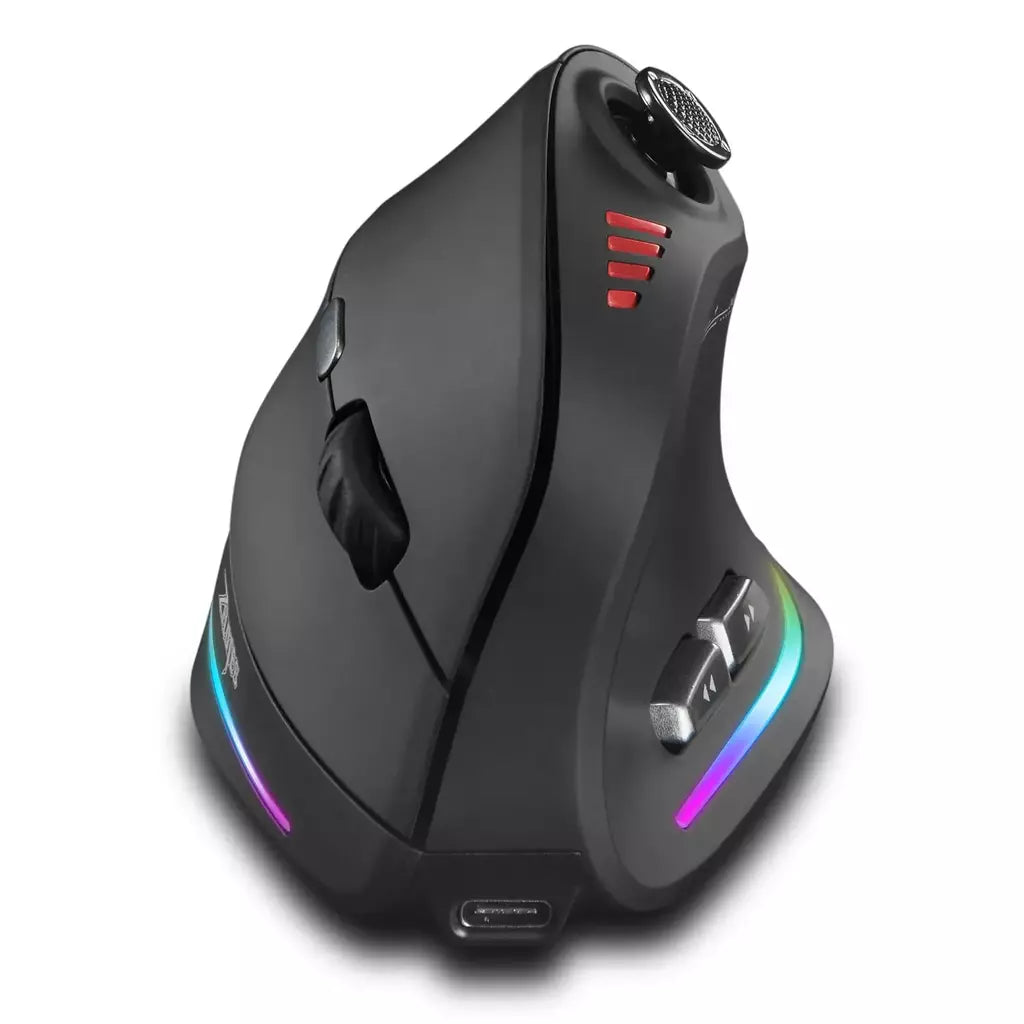 Zelotes f18 mouse ergonômico vertical 2.4g mouse sem fio bluetooth 24000dpi com programação mouse para jogos para computador portátil
