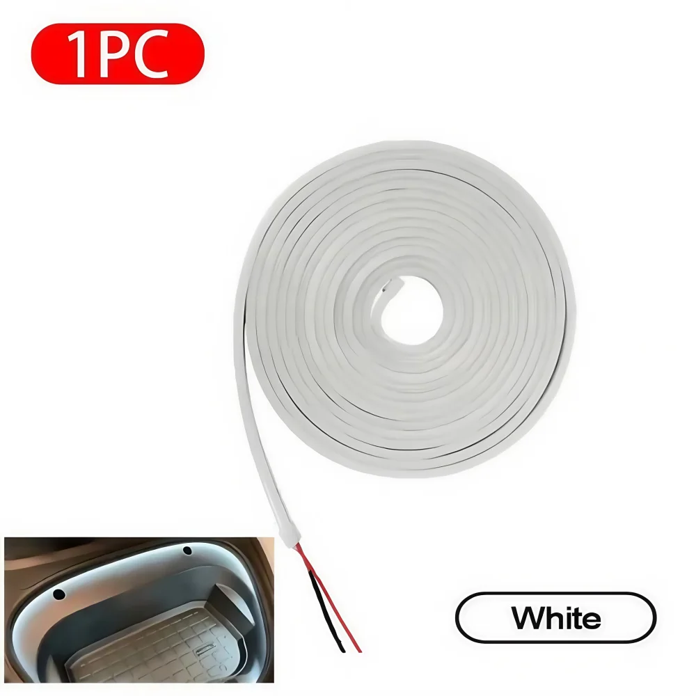 Faixa de luz ambiente led flexível 5m dc12v para tesla modelo y 3 s após tronco frunk silicone interior do carro lâmpada decorativa diy