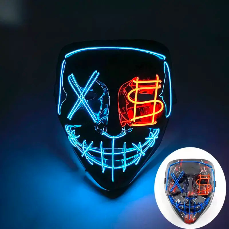 Versão mais atualizada máscara de purga cosplay para escolha feriado traje adereços noite mostrar acessório brilhante máscara de purga adulto headwear